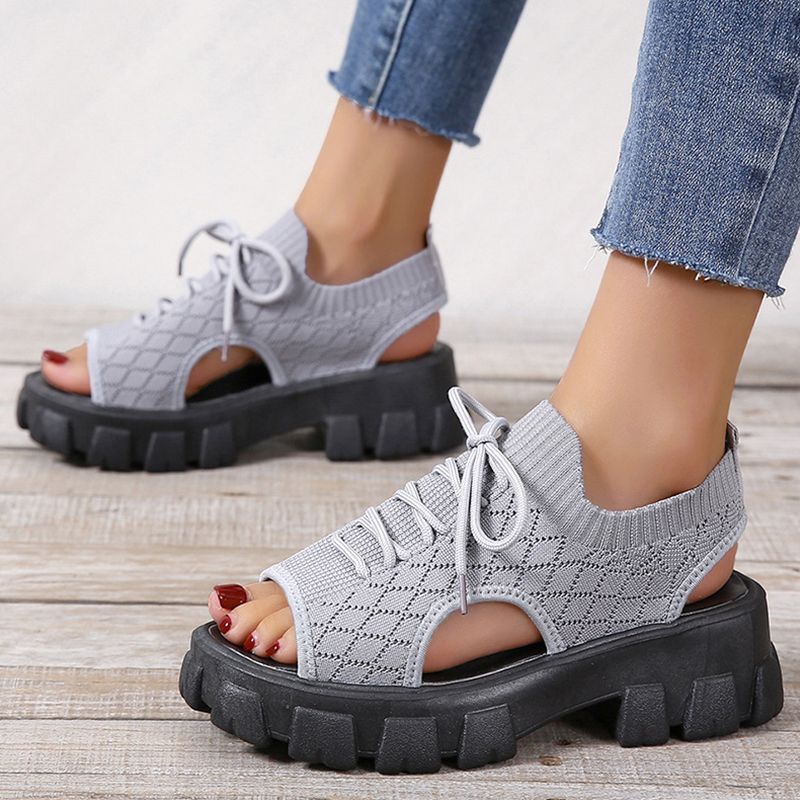 Dames Dikzool Gebreide Sport Sandalen