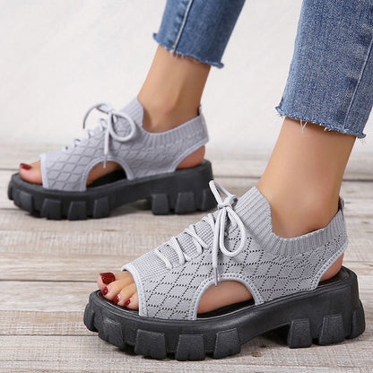 Dames Dikzool Gebreide Sport Sandalen