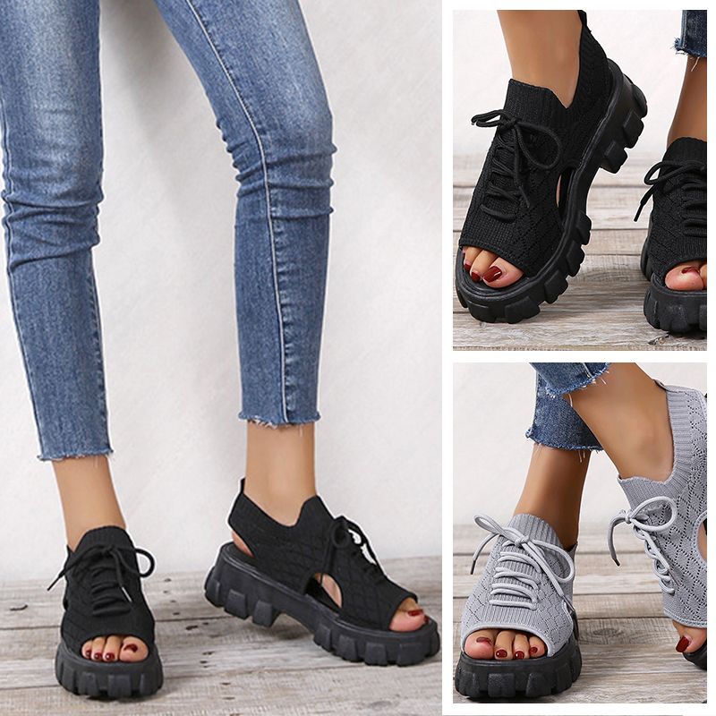Dames Dikzool Gebreide Sport Sandalen