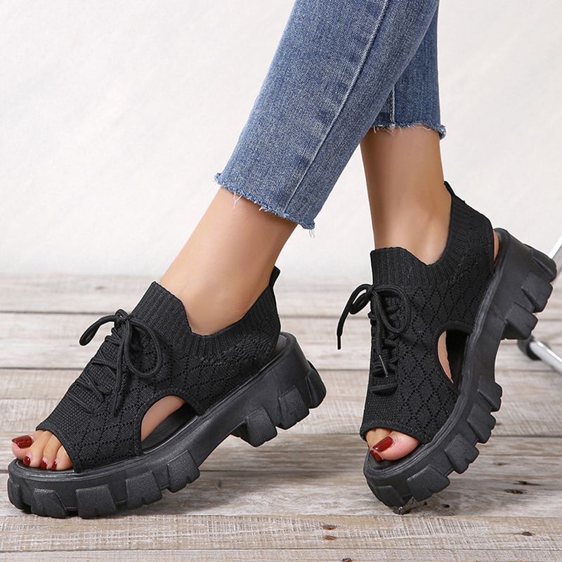 Dames Dikzool Gebreide Sport Sandalen