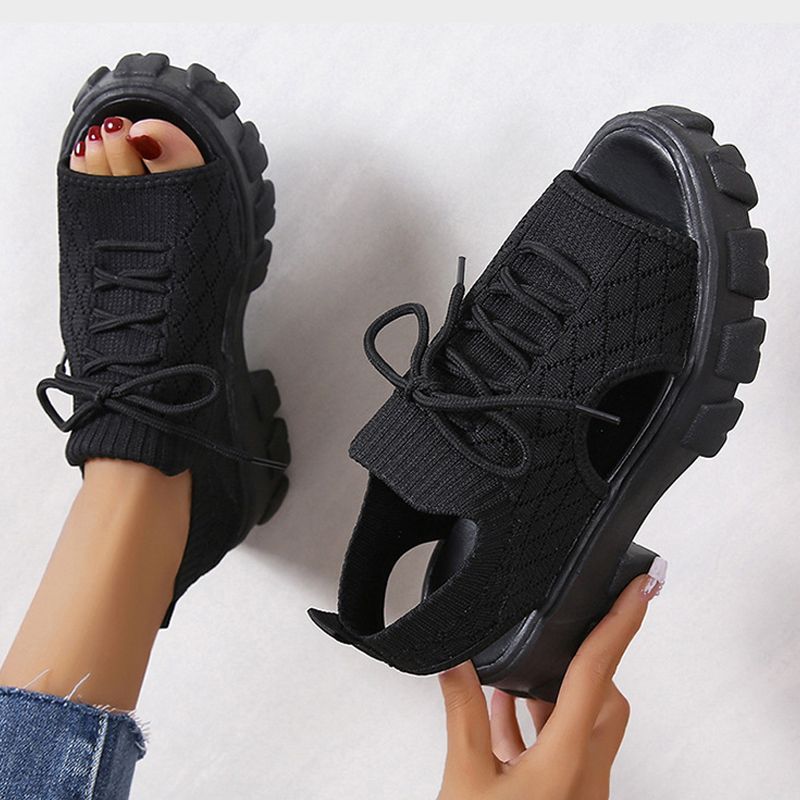 Dames Dikzool Gebreide Sport Sandalen