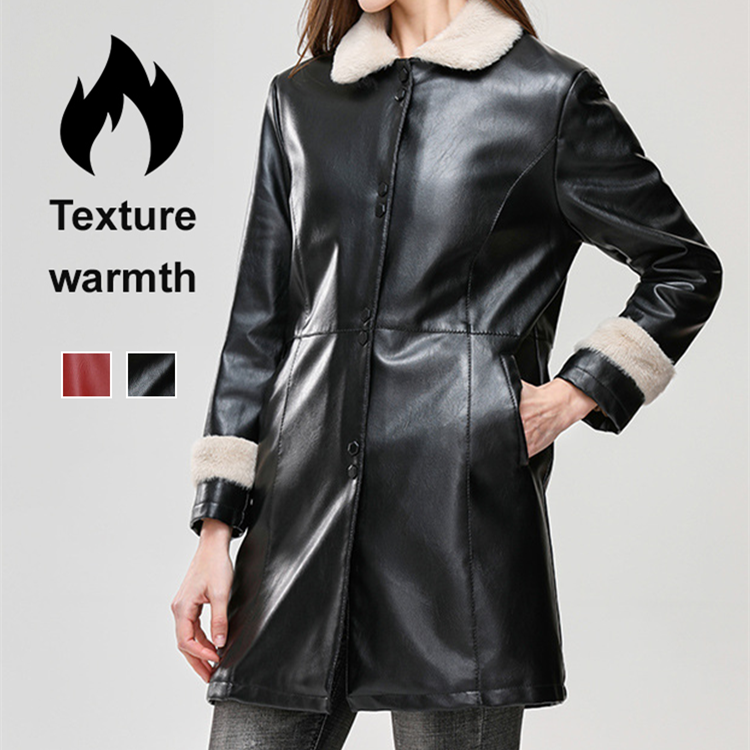 Bontjas Middellang met Fleece Revers Kraag
