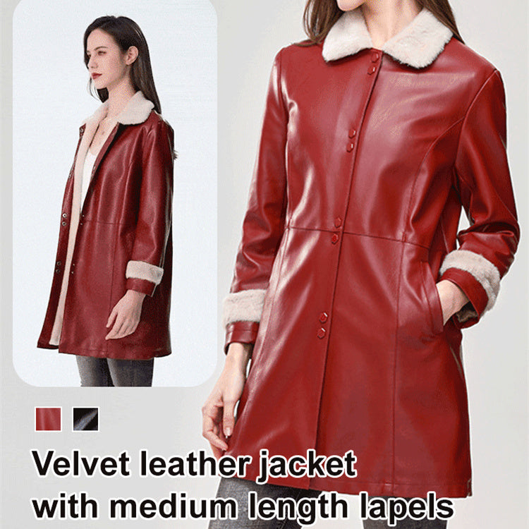 Bontjas Middellang met Fleece Revers Kraag