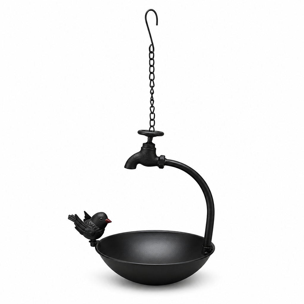 🐦 Vintage Hangende Vogelvoederbak met Decoratief Kraanontwerp 💧