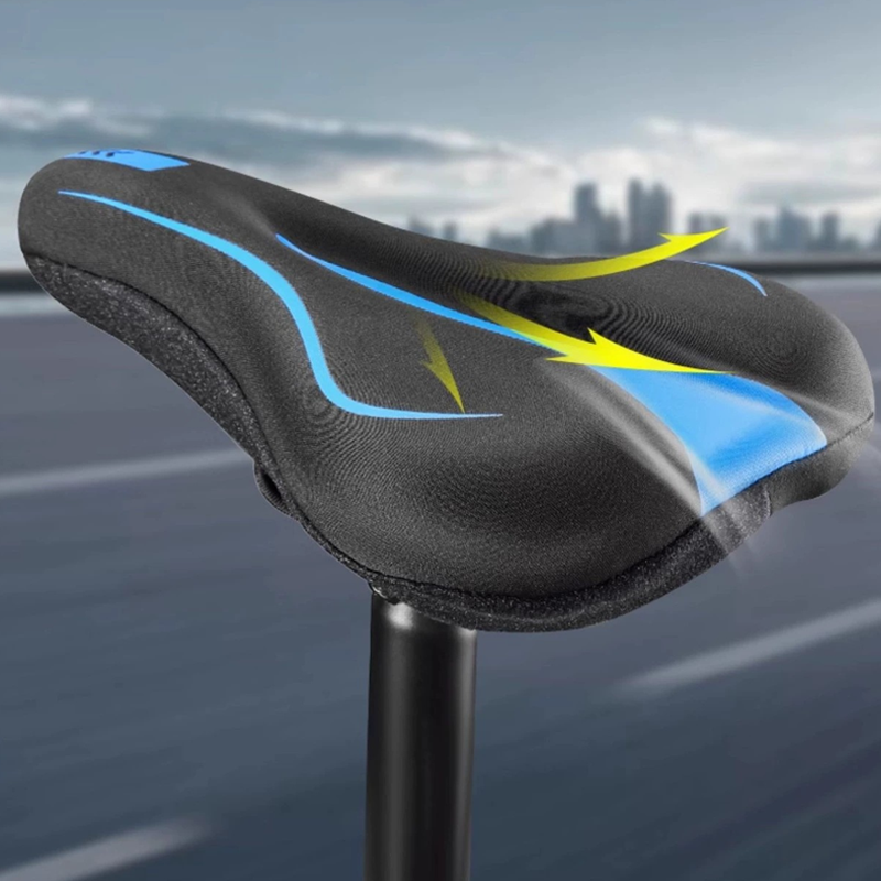 🚲 50% KORTING!🎉 Hoogelastische Siliconen Fietszadelhoes, Zacht Gevoerd