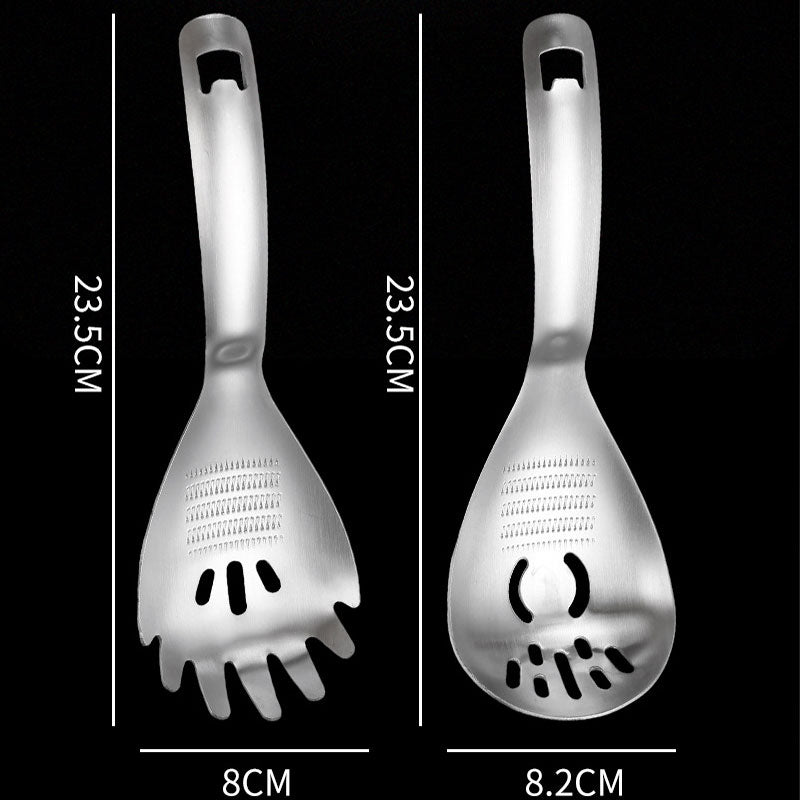 🍲🥄 5-in-1 keukenlepel | Scheppen, zeven, scheiden, malen & openen | 304 RVS | 23,5 cm | Vaatwasmachinebestendig | 50% KORTING!