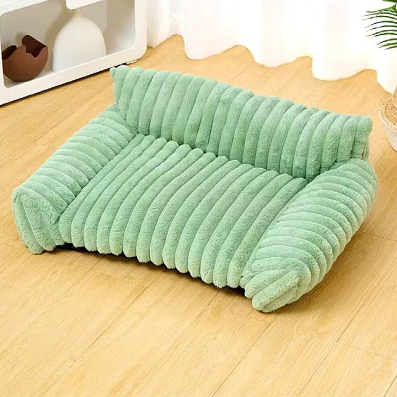 🐾✨50% KORTING! 🐱🐶 Gezellig Sofa Huisdierbedde – Ultrazacht, Verhoogde Bolsterranden & Super-Zachte Geribbelde Pluche. Meer dan 11.382 Blije Huisdieren Slapen in Stijl!✨