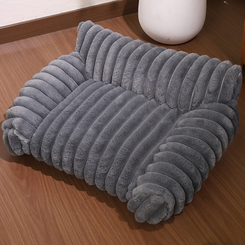 🐾✨50% KORTING! 🐱🐶 Gezellig Sofa Huisdierbedde – Ultrazacht, Verhoogde Bolsterranden & Super-Zachte Geribbelde Pluche. Meer dan 11.382 Blije Huisdieren Slapen in Stijl!✨