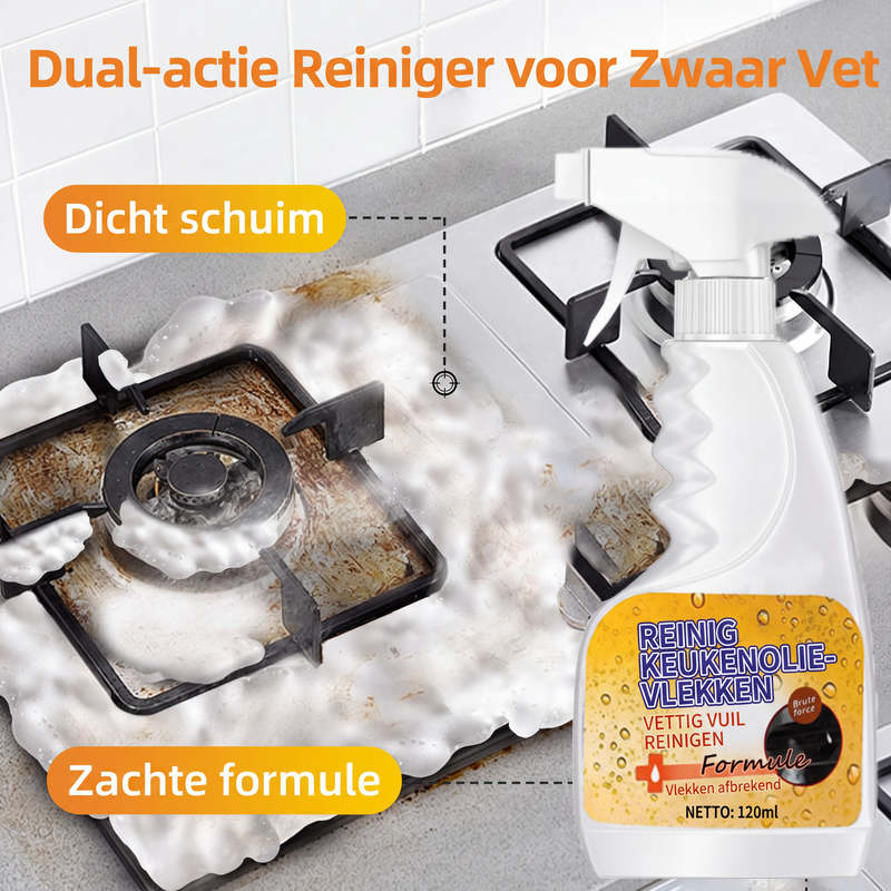 📢🔥Krachtige Keukenreiniger – Helpt Vet & Vlekken Verwijderen | Voor Kookplaten, Afzuigkappen & Tegels 🧽