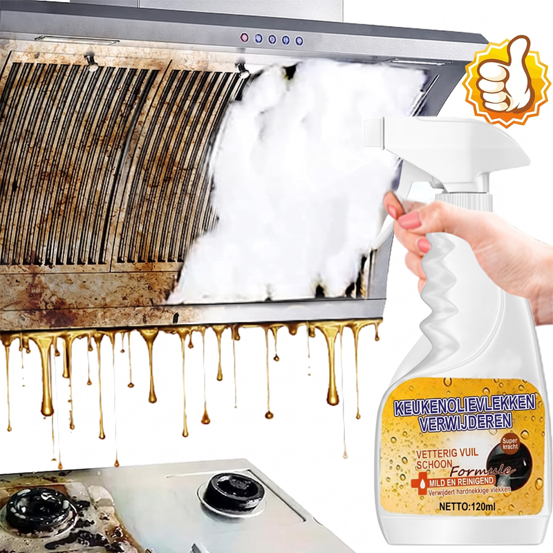 📢🔥Krachtige Keukenreiniger – Helpt Vet & Vlekken Verwijderen | Voor Kookplaten, Afzuigkappen & Tegels 🧽