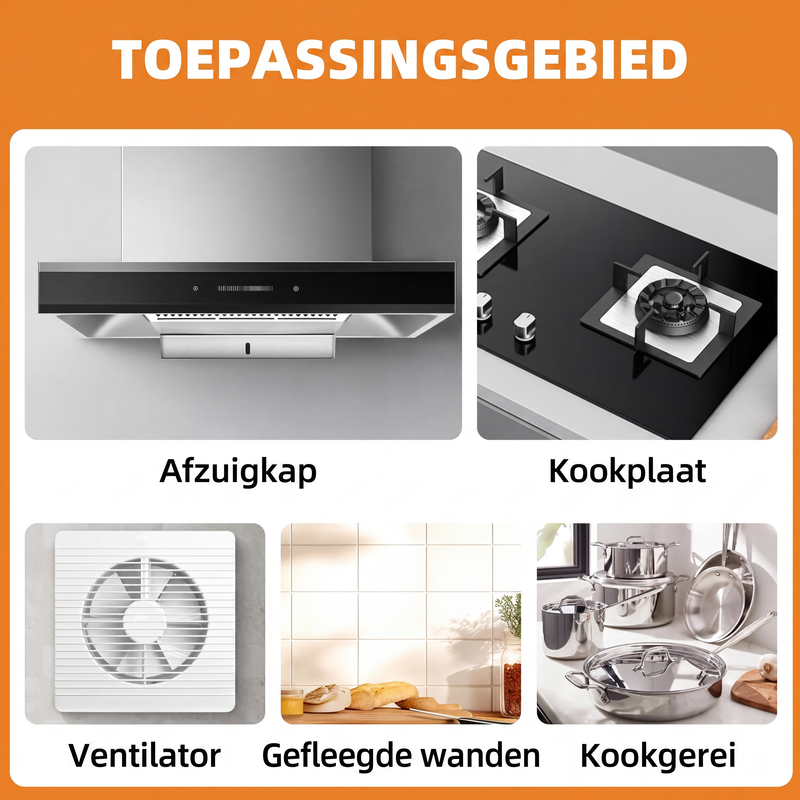 📢🔥Krachtige Keukenreiniger – Helpt Vet & Vlekken Verwijderen | Voor Kookplaten, Afzuigkappen & Tegels 🧽