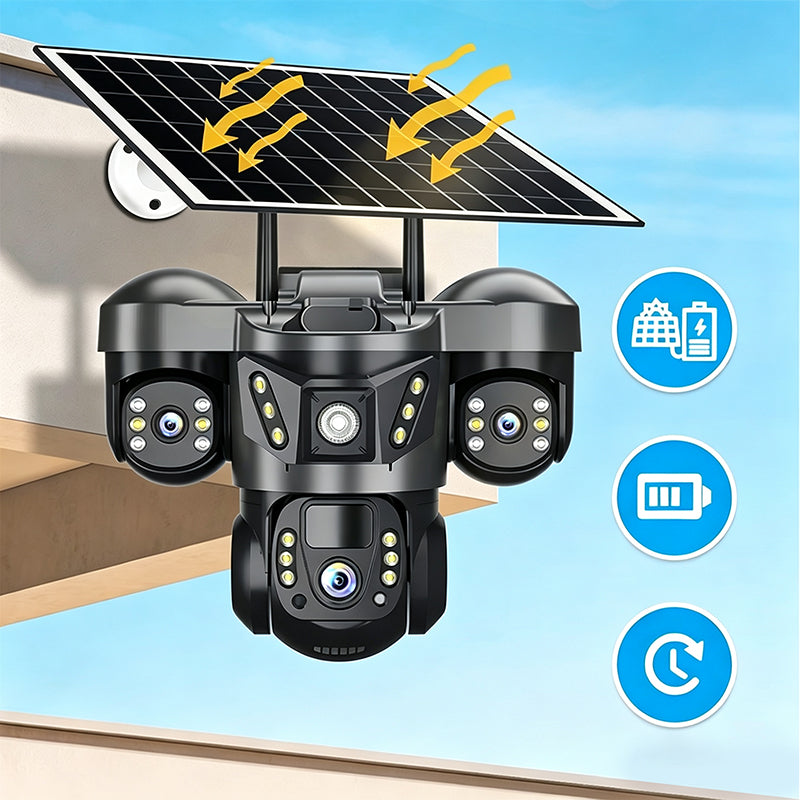 🔥50% Korting! Solar Beveiligingscamera Buiten 360° – Geen Stroomkabel, Volledig Zicht! 📷 Overal te monteren, ziet ook 's nachts, IP67 regendicht ☀️ Beperkt aanbod ⏳