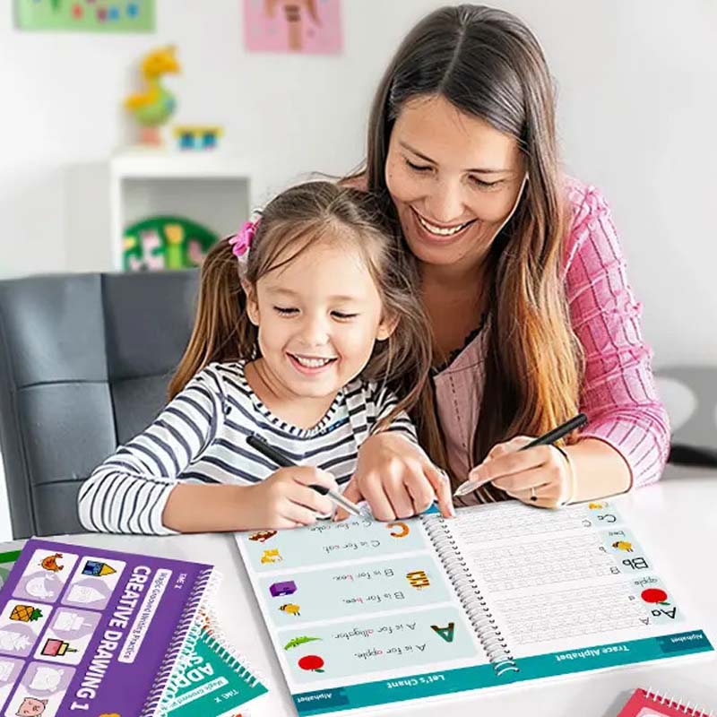 ✍️ Magische Gegroefde Schrijfoefenset: Herbruikbaar – Op Voorraad! 📚