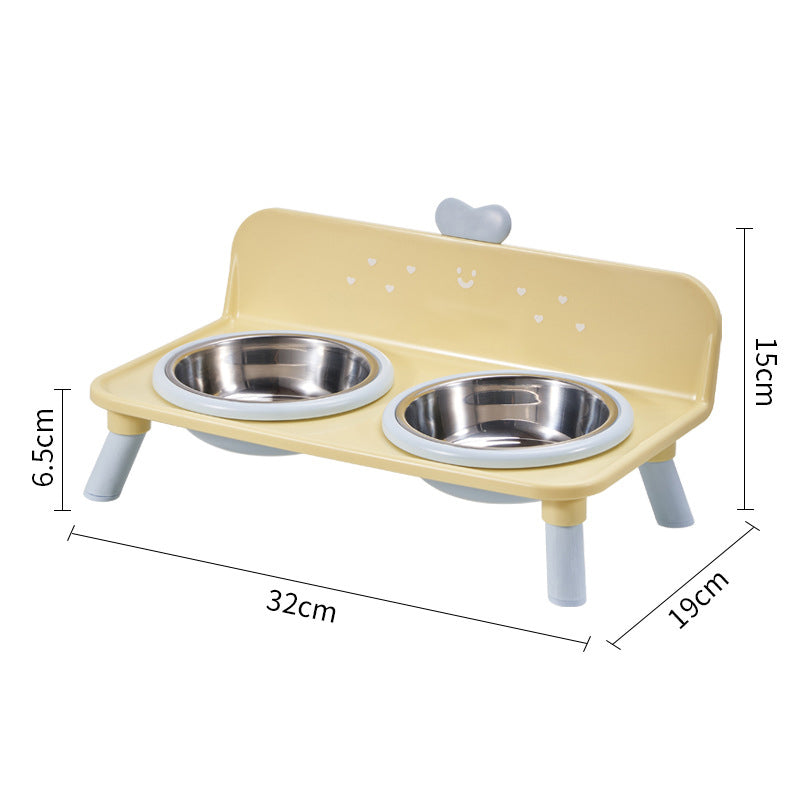 🐱🐶 Op de grond eten is slecht voor de nek van uw kat of hond – Verhoogde Dubbele Voerbak | Afneembare RVS Bakjes | 4 Kleuren | 32×19×15 cm 🐱🐶🥣