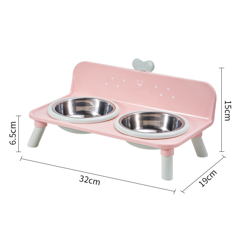 🐱🐶 Op de grond eten is slecht voor de nek van uw kat of hond – Verhoogde Dubbele Voerbak | Afneembare RVS Bakjes | 4 Kleuren | 32×19×15 cm 🐱🐶🥣