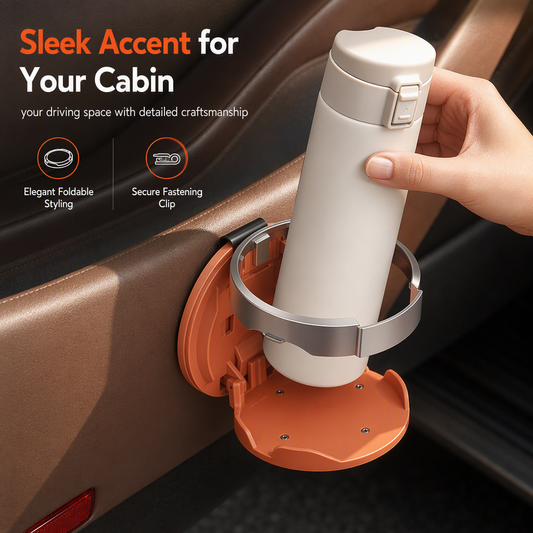 🚗🥤 Opvouwbare Auto-Bekerhouder met Haak – Compacte Extra Houder voor Drankjes & Kleine Spullen