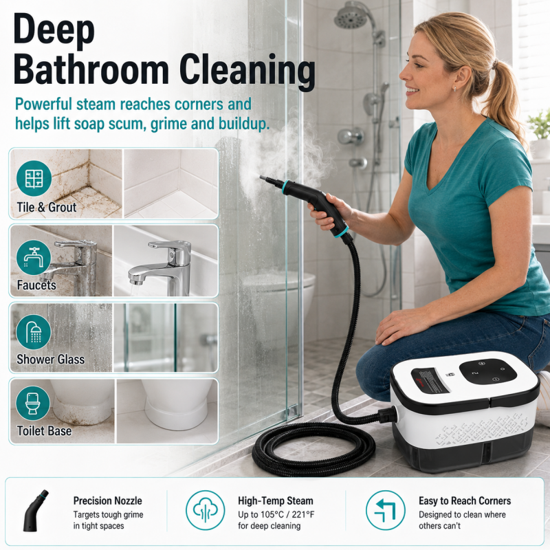 ⏳ Tijdelijke aanbieding⏳ Stoomreiniger met 1250 ml watertank en accessoires Met 2 m stoomslang en instelbare stoom EU stekker Vier kleuruitvoeringen