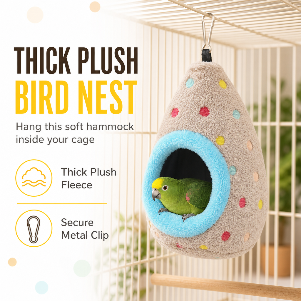 ⏳🔥TIJDELIJK 50% KORTING! ⏰🥚Hangende katoenen vogelnesthangmat – warme grot met dubbele fleece-laag voor kleine vogels ✨