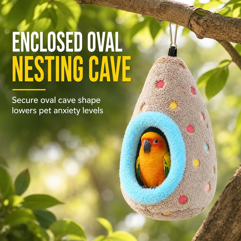 ⏳🔥TIJDELIJK 50% KORTING! ⏰🥚Hangende katoenen vogelnesthangmat – warme grot met dubbele fleece-laag voor kleine vogels ✨