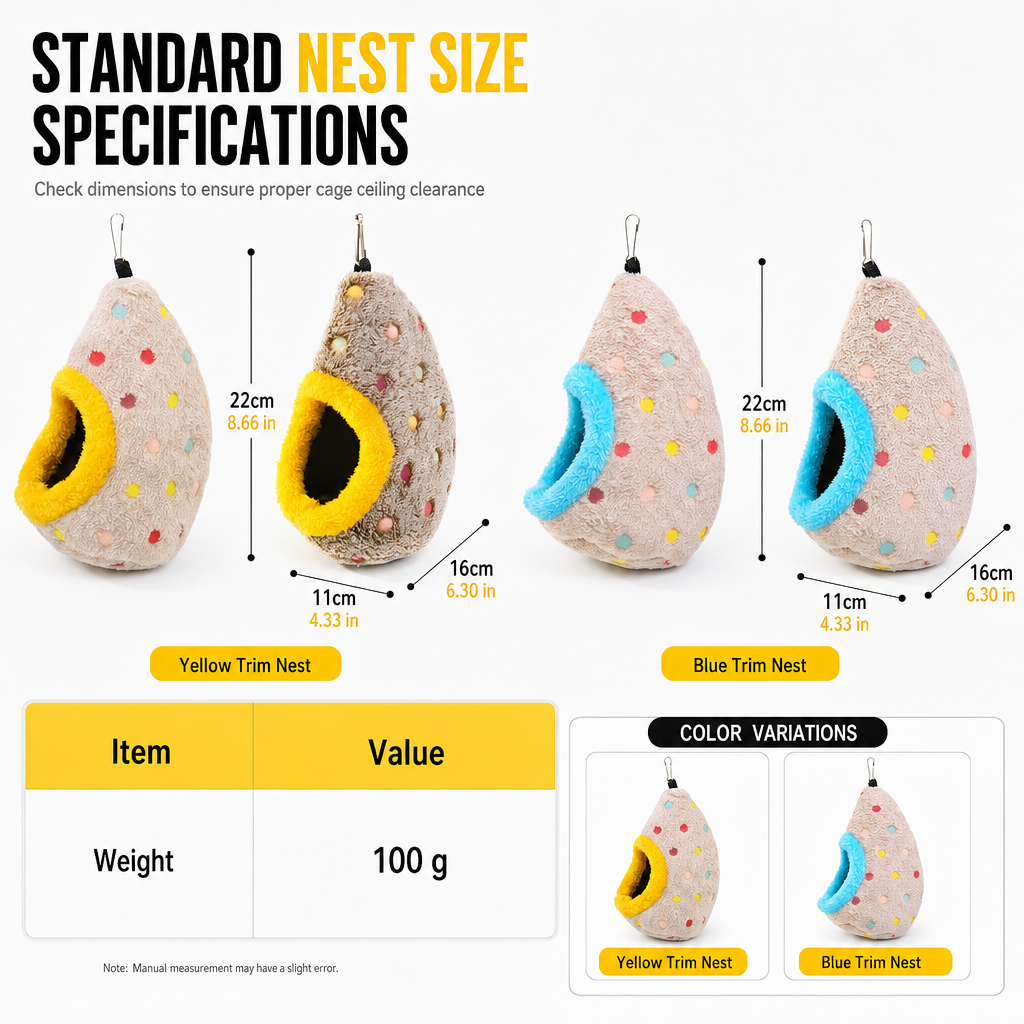 ⏳🔥TIJDELIJK 50% KORTING! ⏰🥚Hangende katoenen vogelnesthangmat – warme grot met dubbele fleece-laag voor kleine vogels ✨