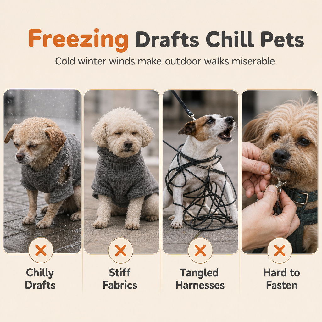⏳Tijdelijk 50% korting⏰Warme winterjas voor kleine en middelgrote honden met reflecterende strepen en harnas🐶❄️