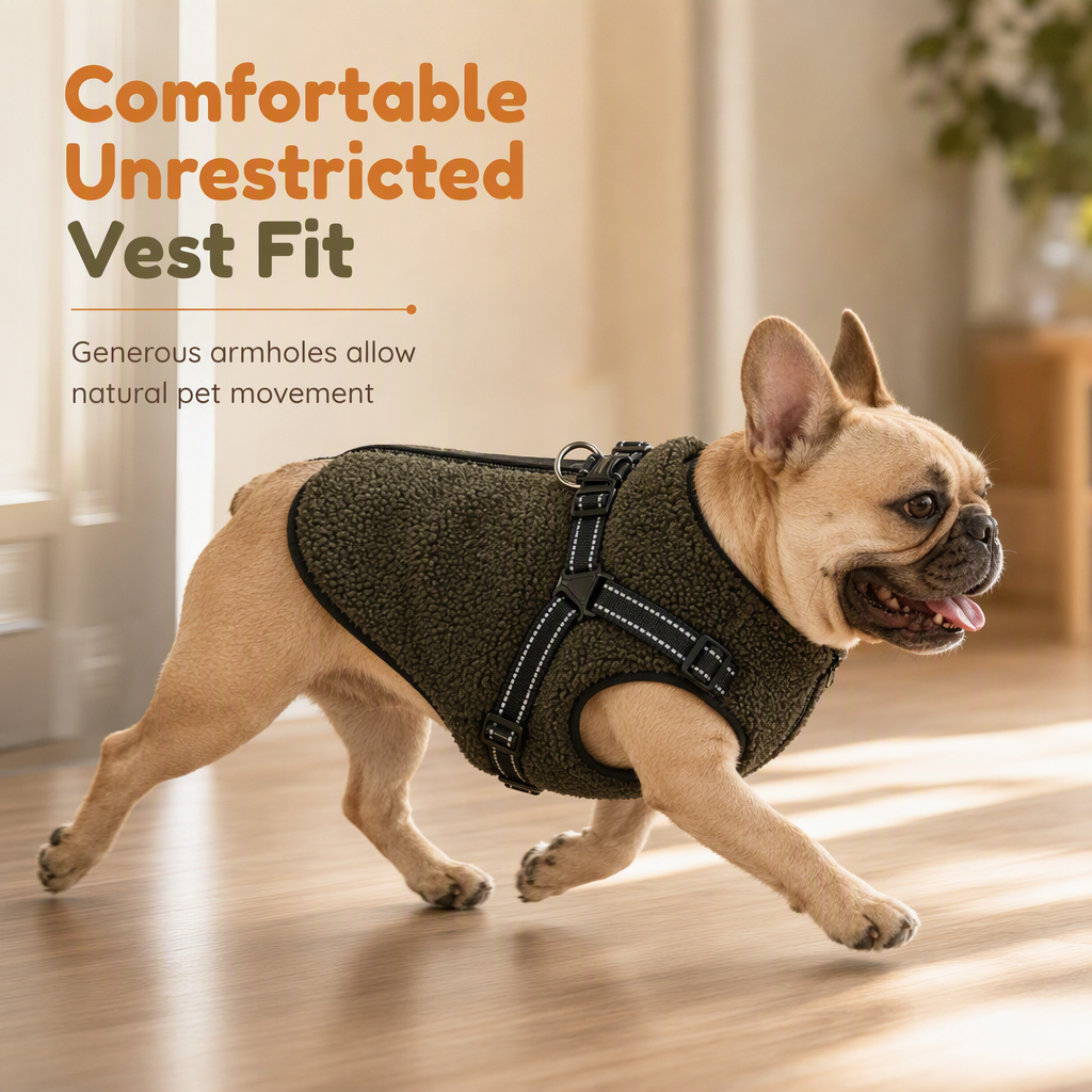 ⏳Tijdelijk 50% korting⏰Warme winterjas voor kleine en middelgrote honden met reflecterende strepen en harnas🐶❄️