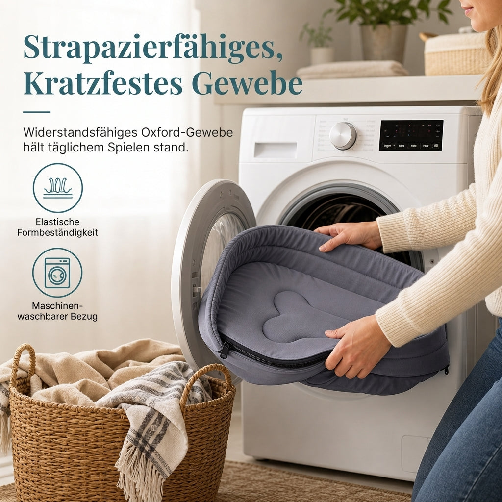 ✨NU 50% KORTING! ✨Afneembaar ovaal huisdierbed van polarfleece en Oxford-stof met vochtwerende, antislip bodem en sponsvulling voor honden en katten