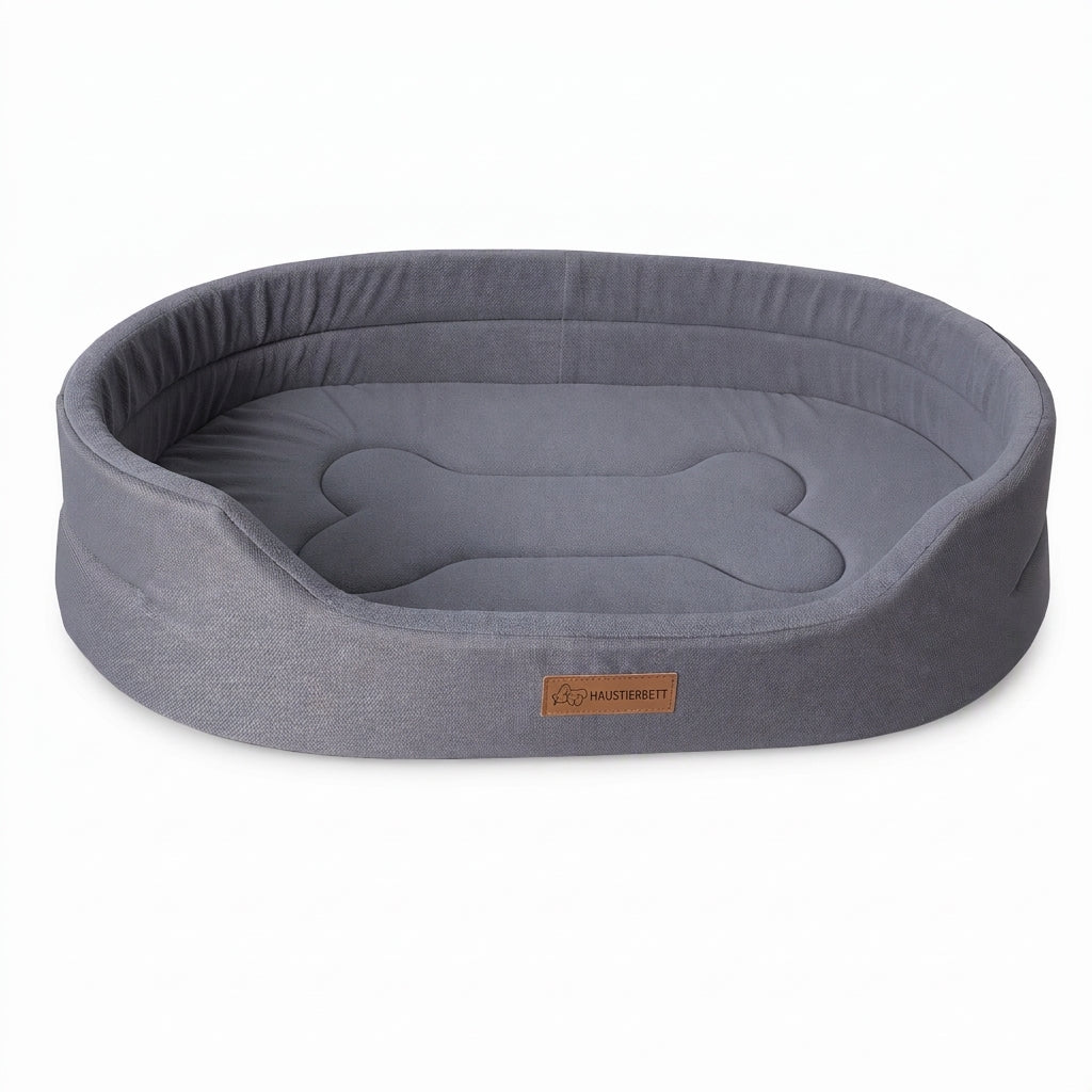 ✨NU 50% KORTING! ✨Afneembaar ovaal huisdierbed van polarfleece en Oxford-stof met vochtwerende, antislip bodem en sponsvulling voor honden en katten
