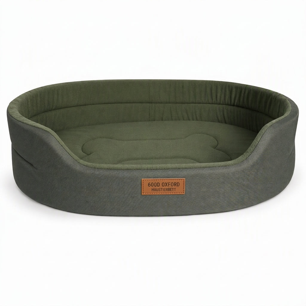 ✨NU 50% KORTING! ✨Afneembaar ovaal huisdierbed van polarfleece en Oxford-stof met vochtwerende, antislip bodem en sponsvulling voor honden en katten