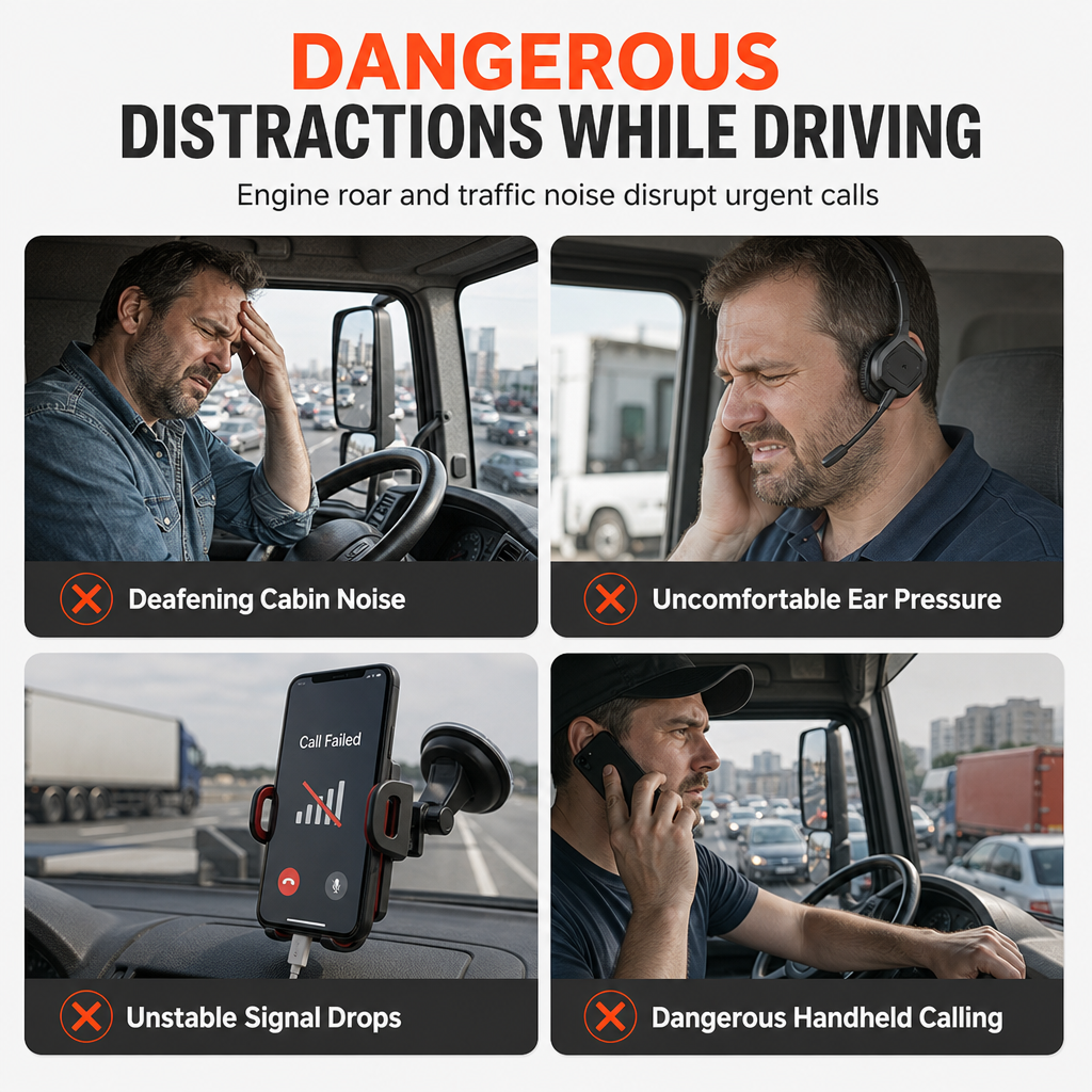 Draadloze Bluetooth-headset voor callcenters met ENC-ruisonderdrukking en automatische koppeling voor klantenservice en vrachtwagenchauffeurs