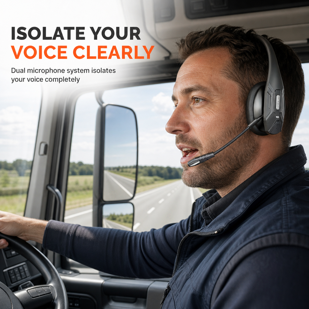 Draadloze Bluetooth-headset voor callcenters met ENC-ruisonderdrukking en automatische koppeling voor klantenservice en vrachtwagenchauffeurs