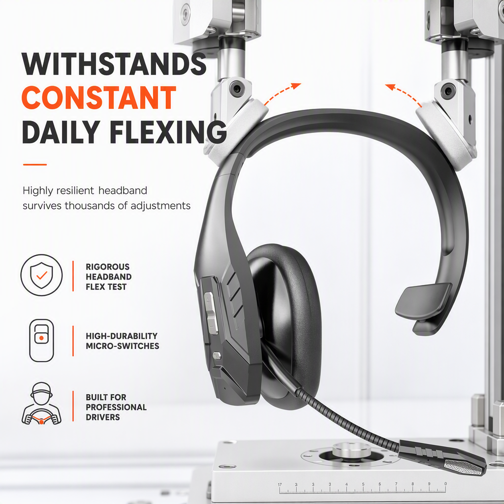 Draadloze Bluetooth-headset voor callcenters met ENC-ruisonderdrukking en automatische koppeling voor klantenservice en vrachtwagenchauffeurs
