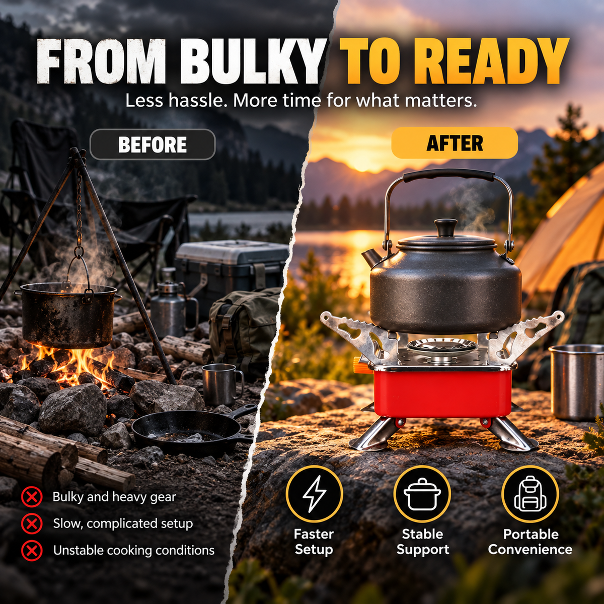 🔥 Opvouwbare campingbrander