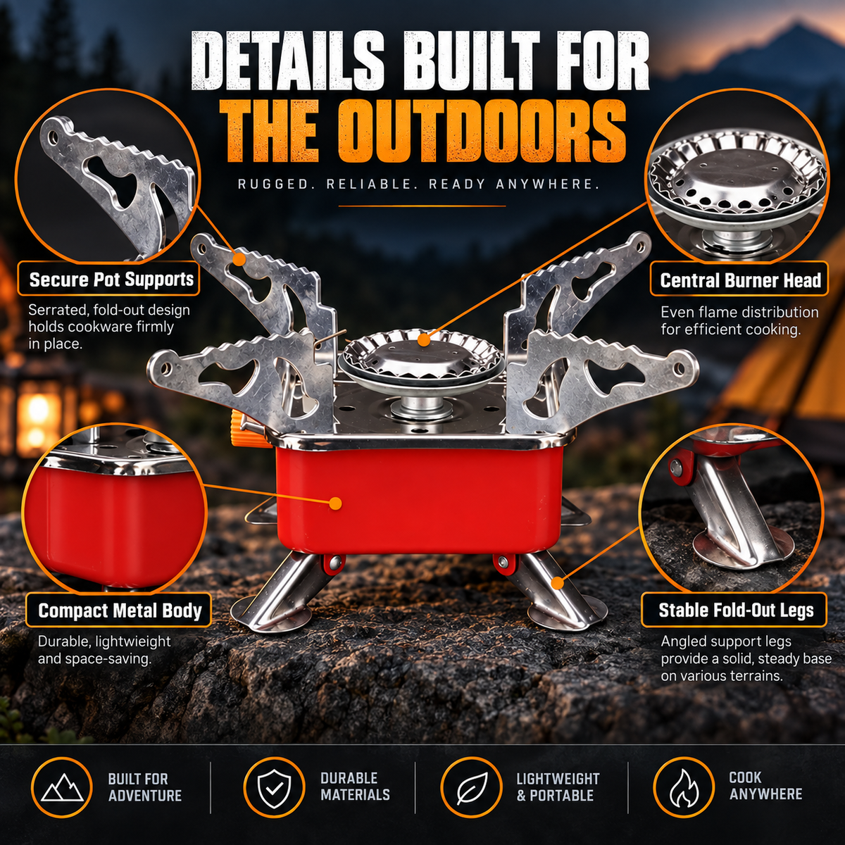 🔥 Opvouwbare campingbrander