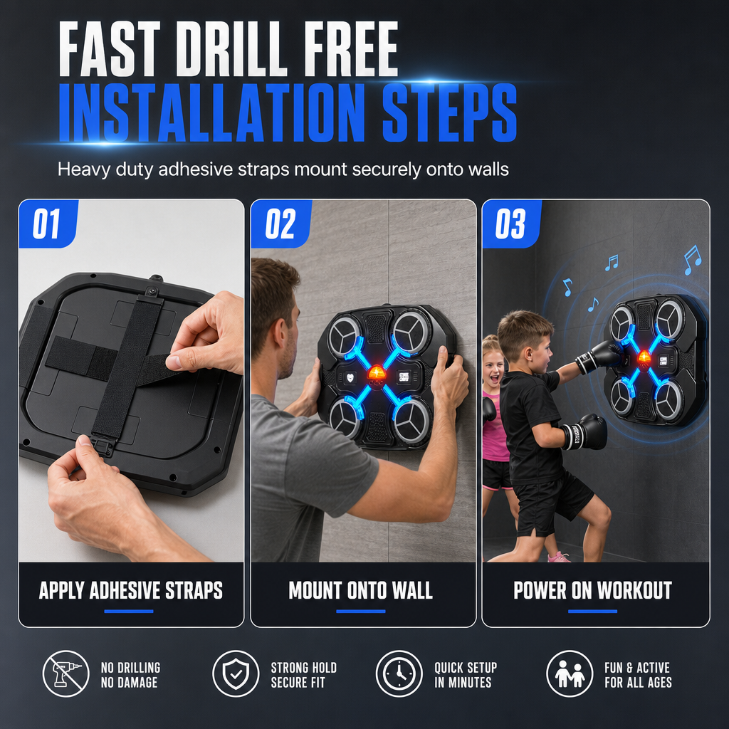 Kids Electronic Music Boxing Target with Rhythm Reaction Training for Home Fitness and Stress Relief