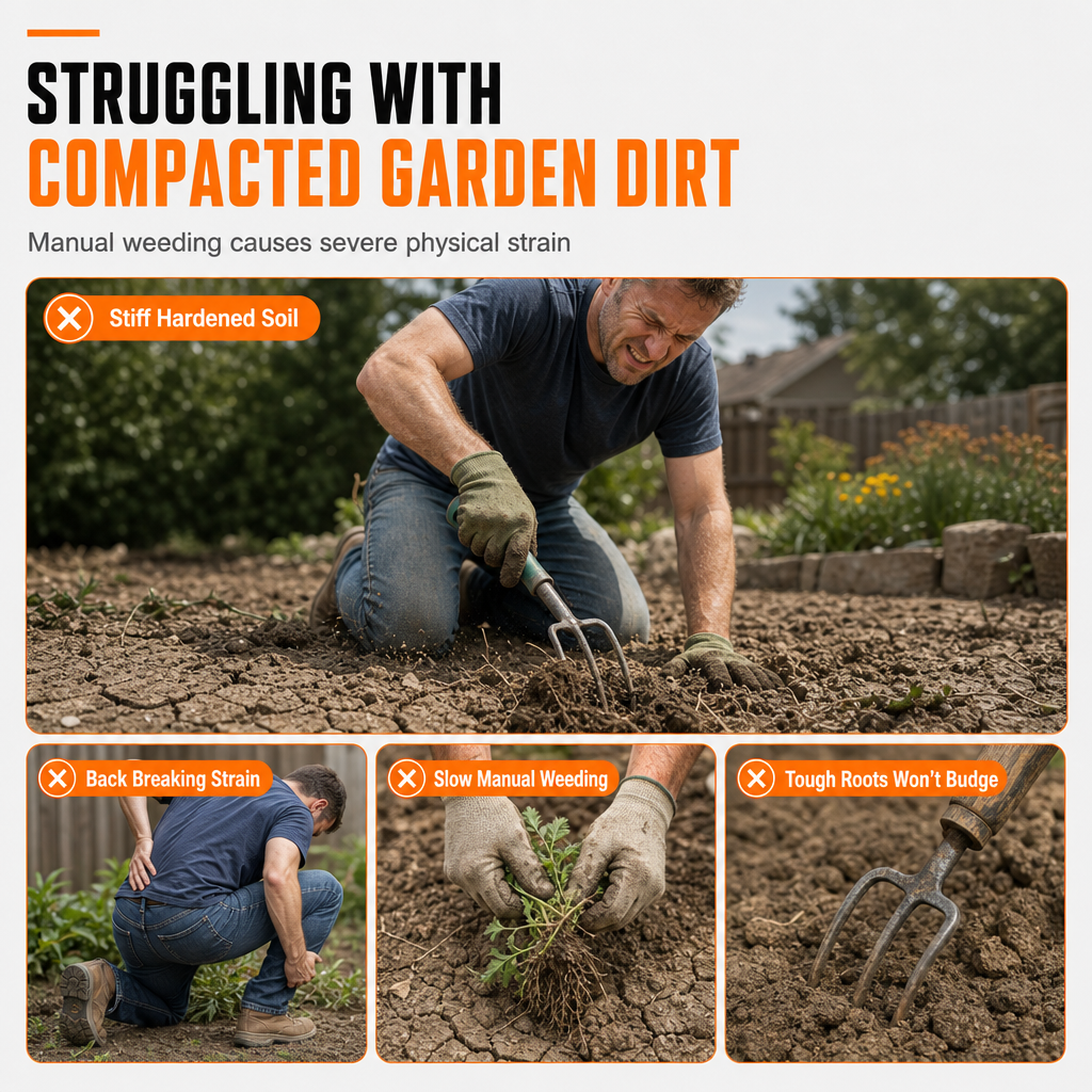 ⏳Tijdelijke Aanbieding⏰ Draadloze Handbediende Mini Tuinfrees & Grondwoeler - 21V Lithium Accu Tuinfrees voor Tuin en Gazon