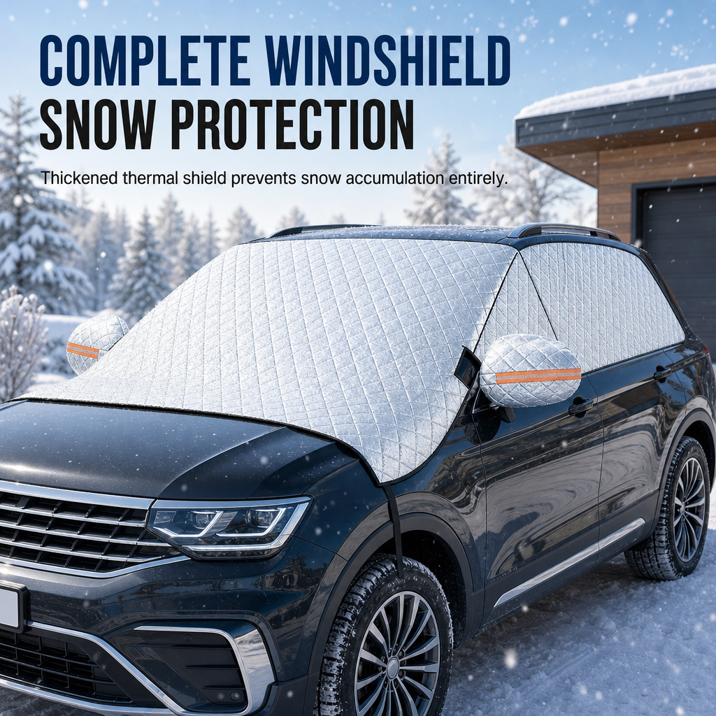 ⏳Tijdelijke aanbieding⏰Verdikte magnetische sneeuwhoes voor de voorruit, winterse halfhoes voor sedans en SUV's