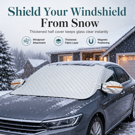 ⏳Tijdelijke aanbieding⏰Verdikte magnetische sneeuwhoes voor de voorruit, winterse halfhoes voor sedans en SUV's