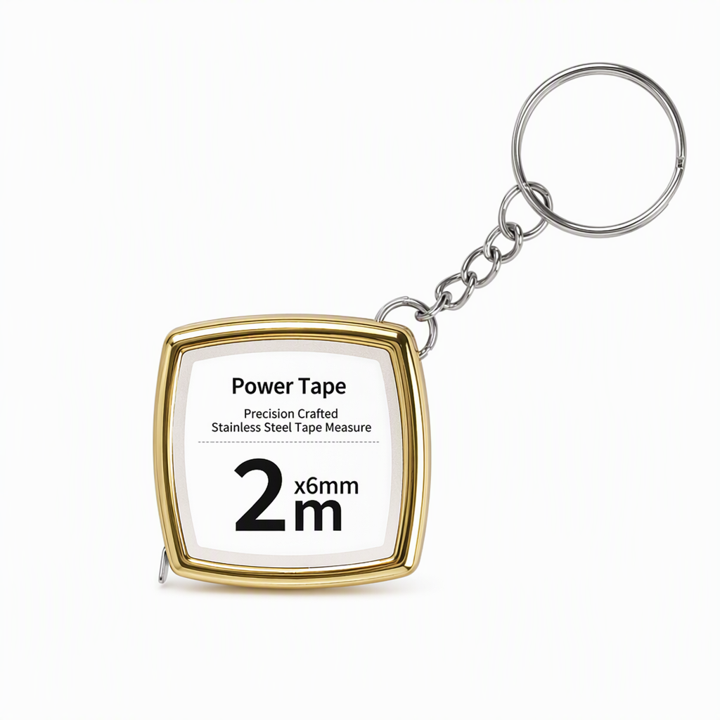 Mini uittrekbare roestvrijstalen rolmaat met sleutelhanger