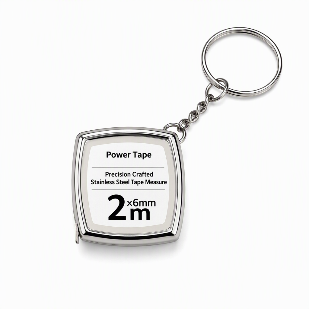 Mini uittrekbare roestvrijstalen rolmaat met sleutelhanger