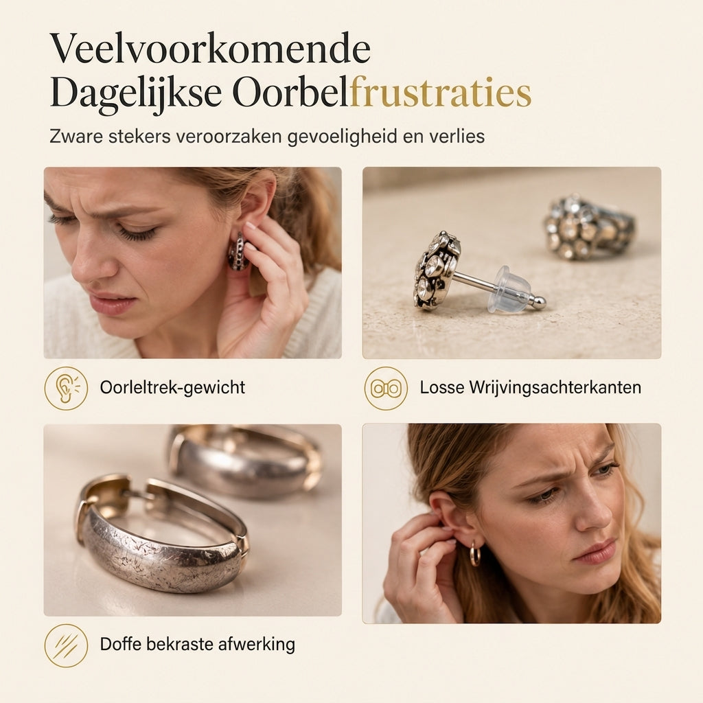 Vintage Luipaardprint U-vormige Huggie Oorbellen voor Dames