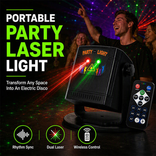 Oplaadbare laserfeestverlichting met afstandsbediening
