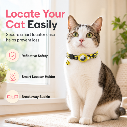 Reflecterende kattenhalsband met waterdichte slimme huisdiertracker