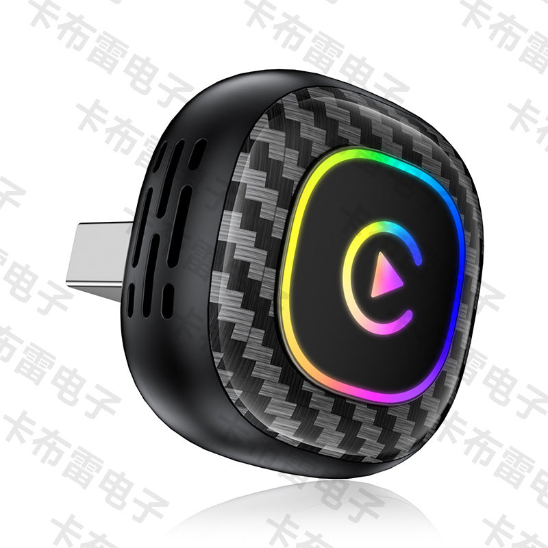 2-in-1 draadloze CarPlay- en Android Auto-adapter met kleurrijke ledverlichting