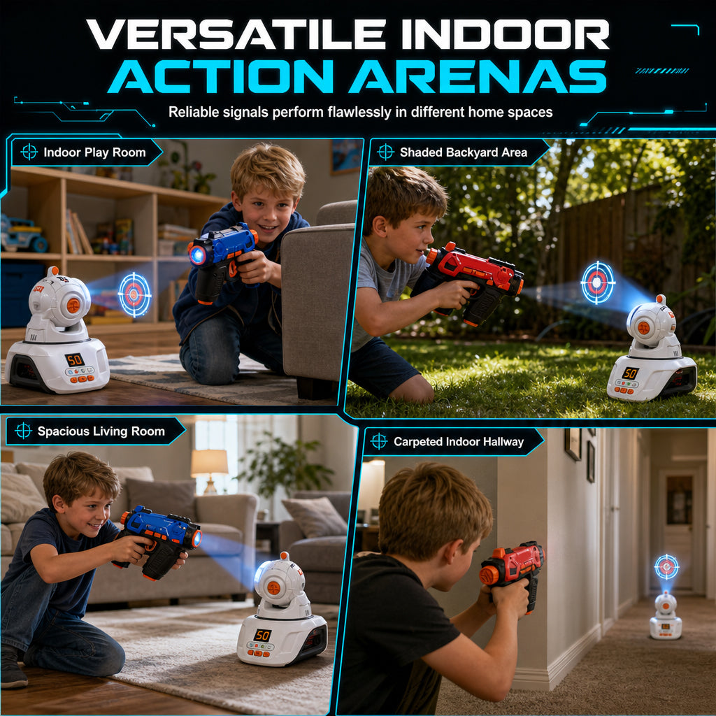 🎄Profiteer van de kerstuitverkoop: 50% korting！！🎁Infrarood-lasergameset voor kinderen met 2 minipistolen en 1 projector, met licht en geluid