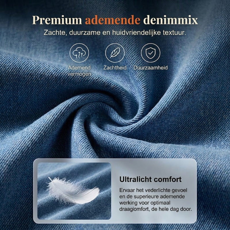 Damesjeans met hoge taille en verkort model