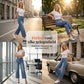 Damesjeans met hoge taille en verkort model