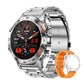Smartwatch voor heren in militaire stijl met een 1100 mAh-batterij, 1,7 inch AMOLED-scherm, LED-zaklamp, IP68 waterdicht, fitnesshorloge met telefoonfunctie, meer dan 110 sportmodi, hartslag- en slaapmonitoring, compatibel met iOS en Android